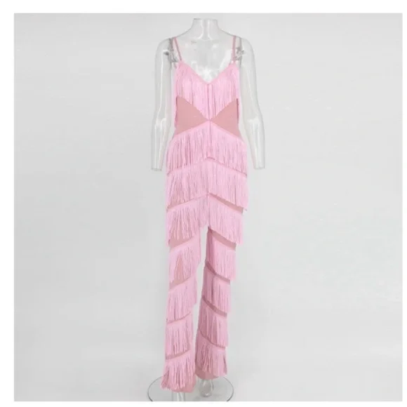Pink Wide-Leg Jumpsuit - Picture 2 of 8
